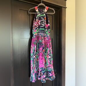 Saloni Silk Cocktail Midi Dress